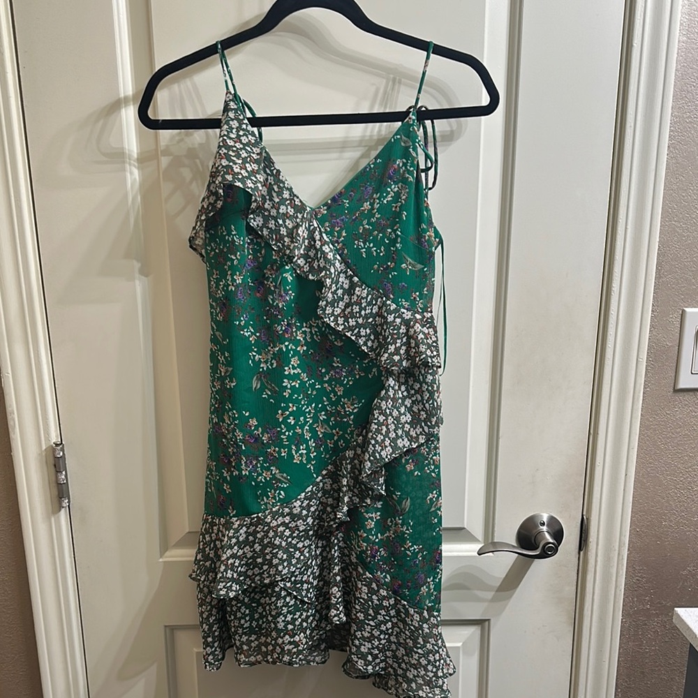 Floral Green Ruffle Dress Astr the Label cocktail